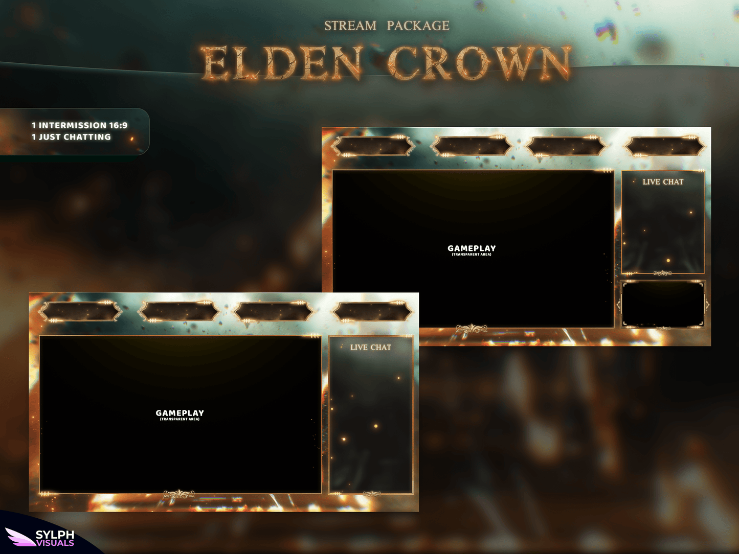Elden Crown Animated Intermission Screens for Twitch