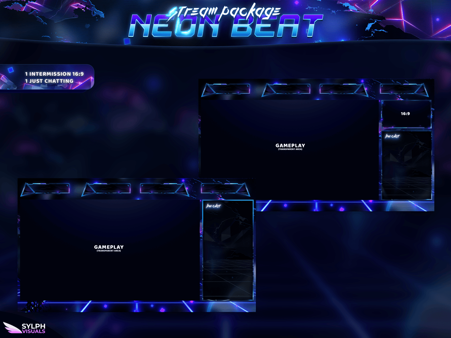 Neon Beat Stream Overlay Package