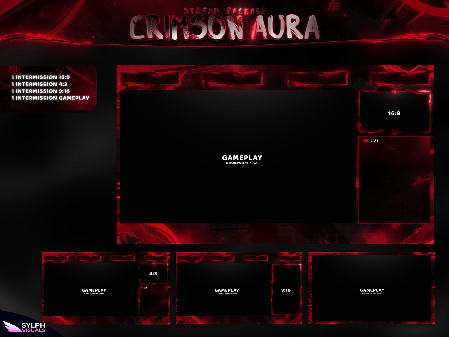 Crimson Aura Stream Overlay Package