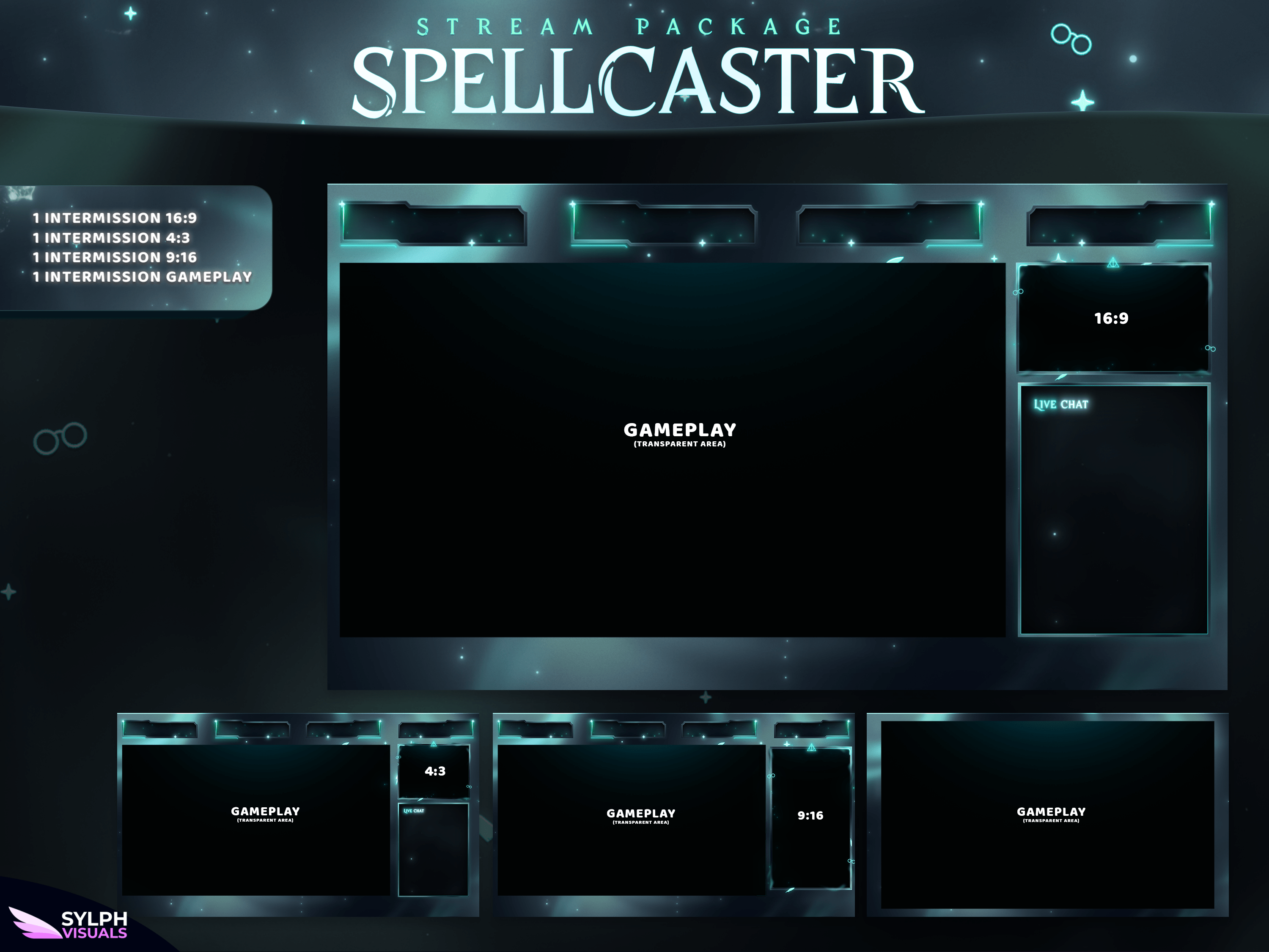Spell Caster Stream Overlay Package - SylphVisuals