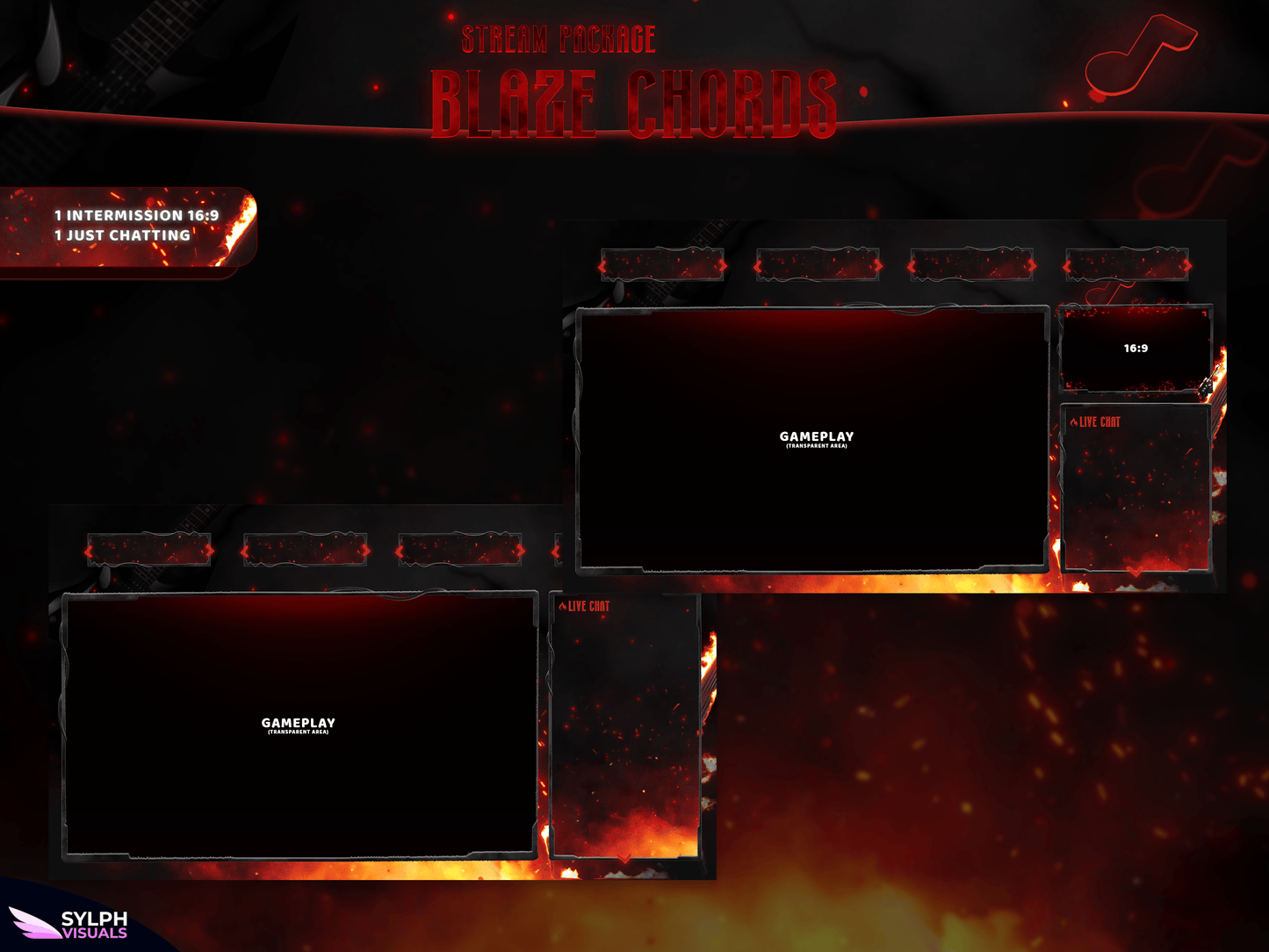 Blaze Chords Animated Intermission Screens for Twitch