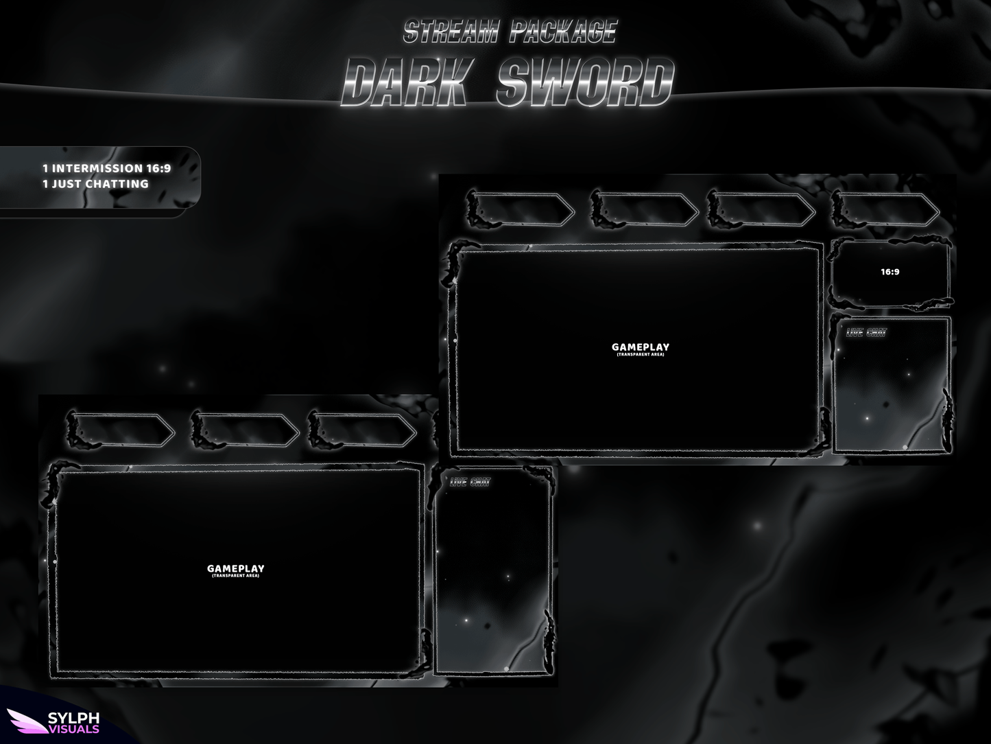 Dark Sword Animated Intermission Screens for Twitch