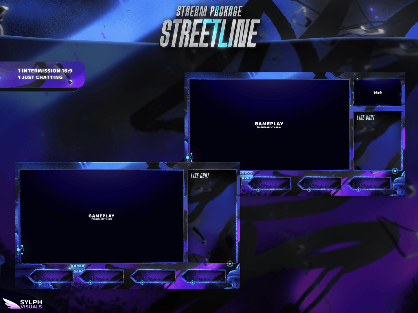 Streetline Animated Intermission Screens for Twitch