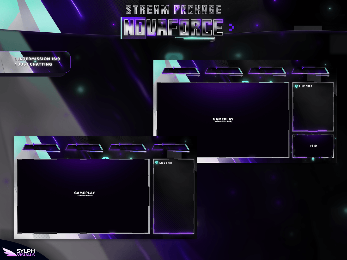 NovaForce Animated Intermission Screens for Twitch