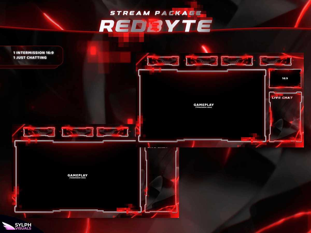 Redbyte Lettering Redbyte Stream Overlay Package - SylphVisuals