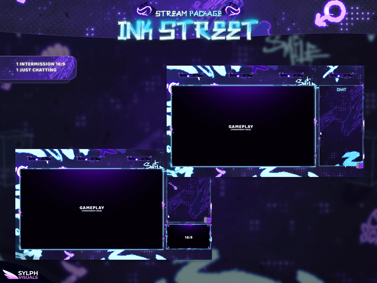 Ink Street Animated Intermission Screens for Twitch