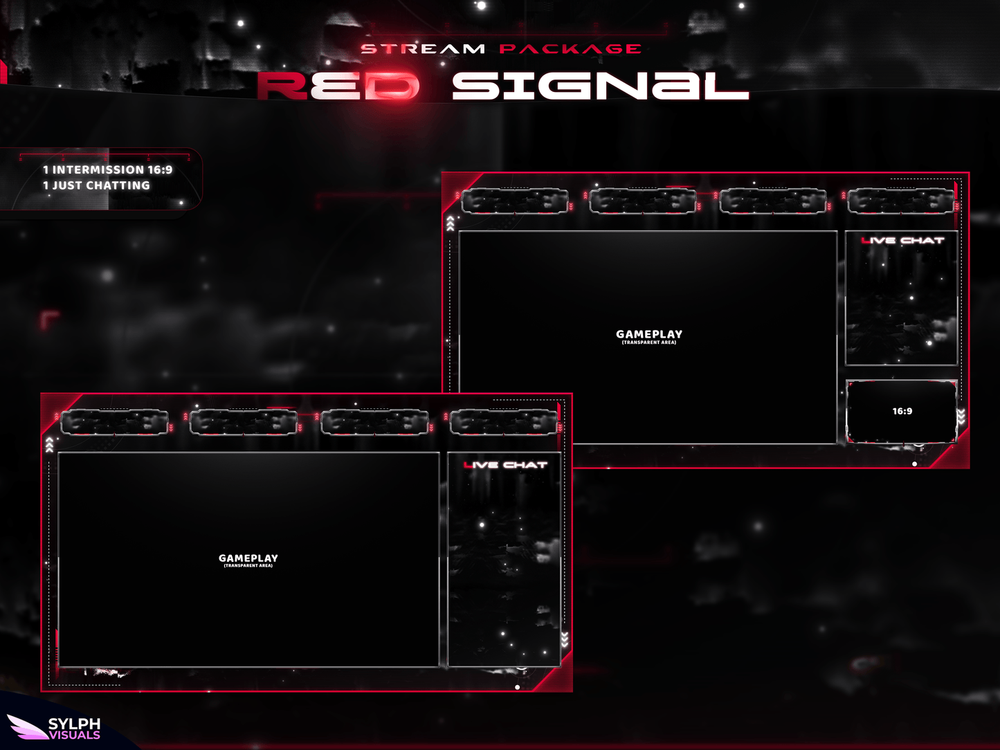 Red Signal Animated Intermission Screens for Twitch