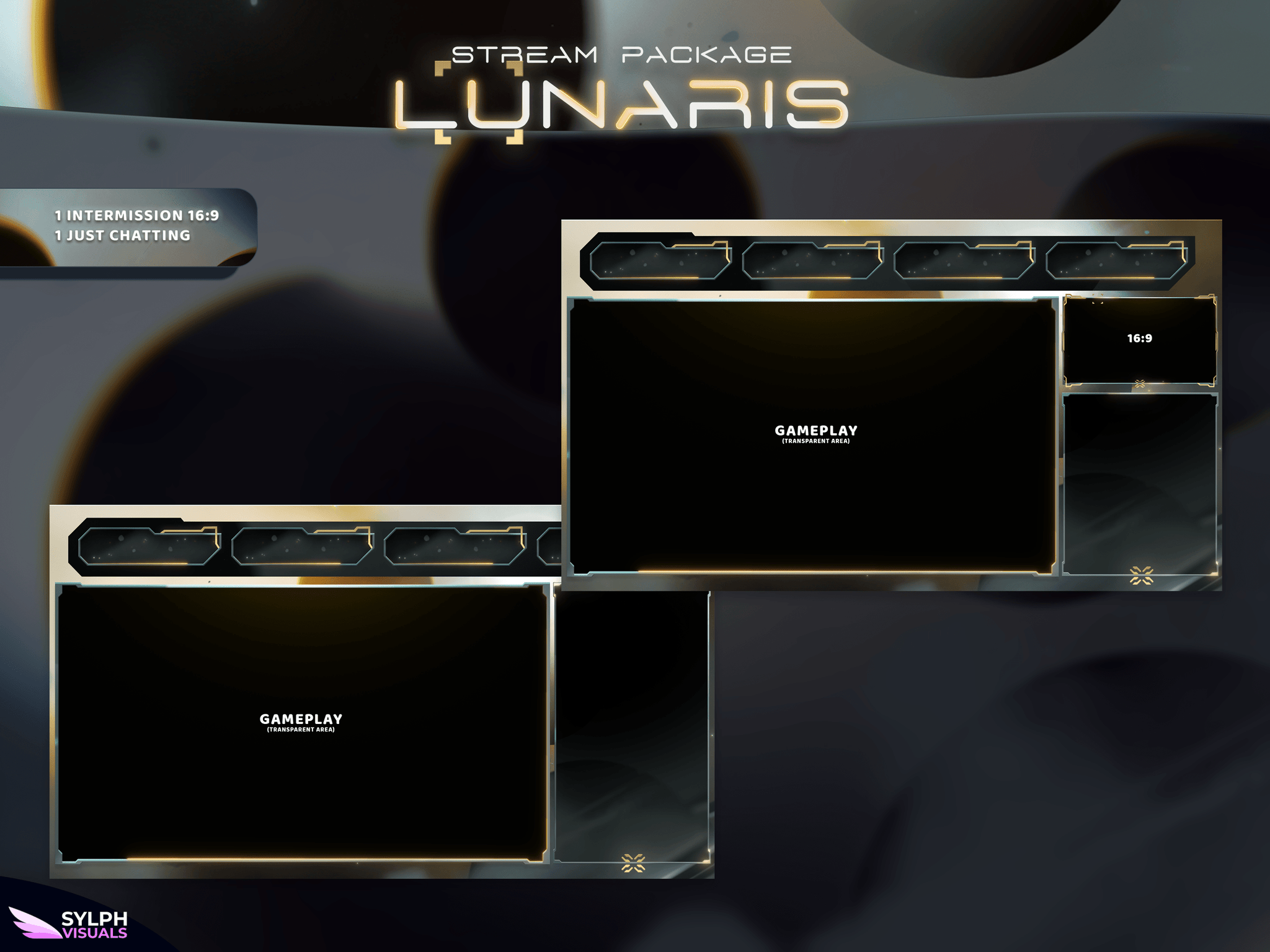 Lunaris Stream Overlay Package - SylphVisuals