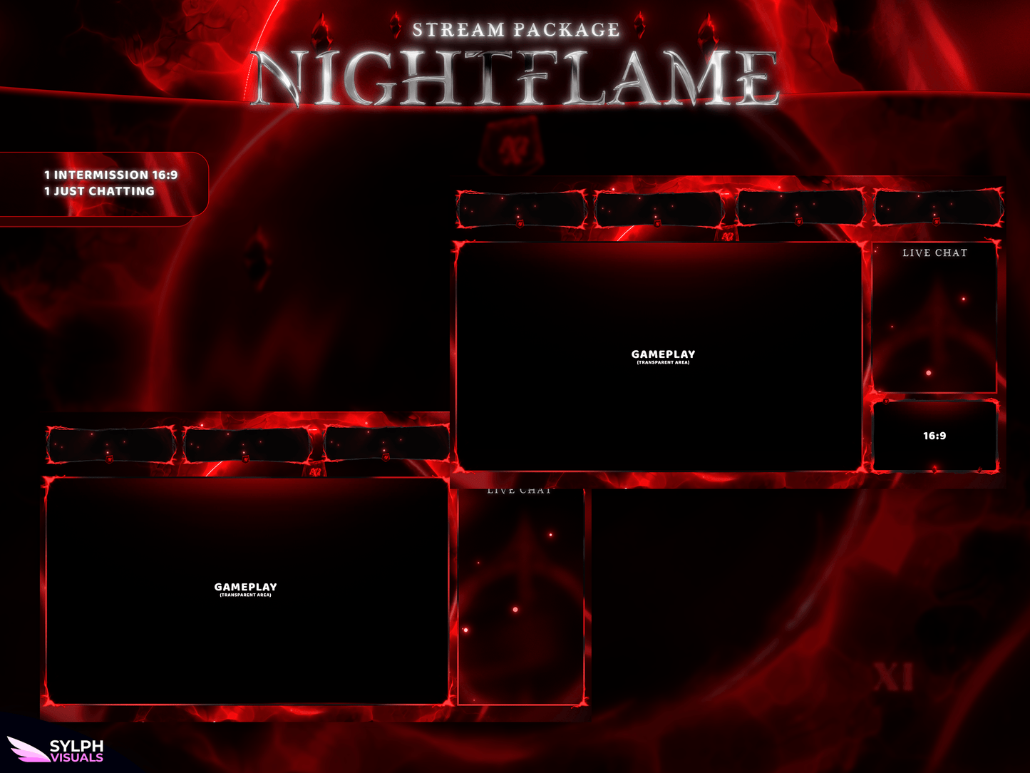 Nightflame Animated Intermission Screens for Twitch