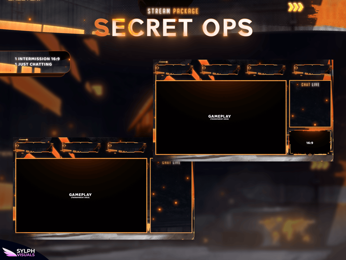 Ops Streaming Secret Ops Stream Overlay Package - SylphVisuals