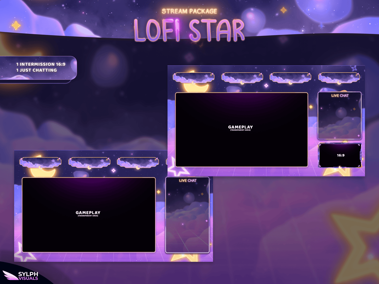 Lofi Star Animated Intermission Screens for Twitch