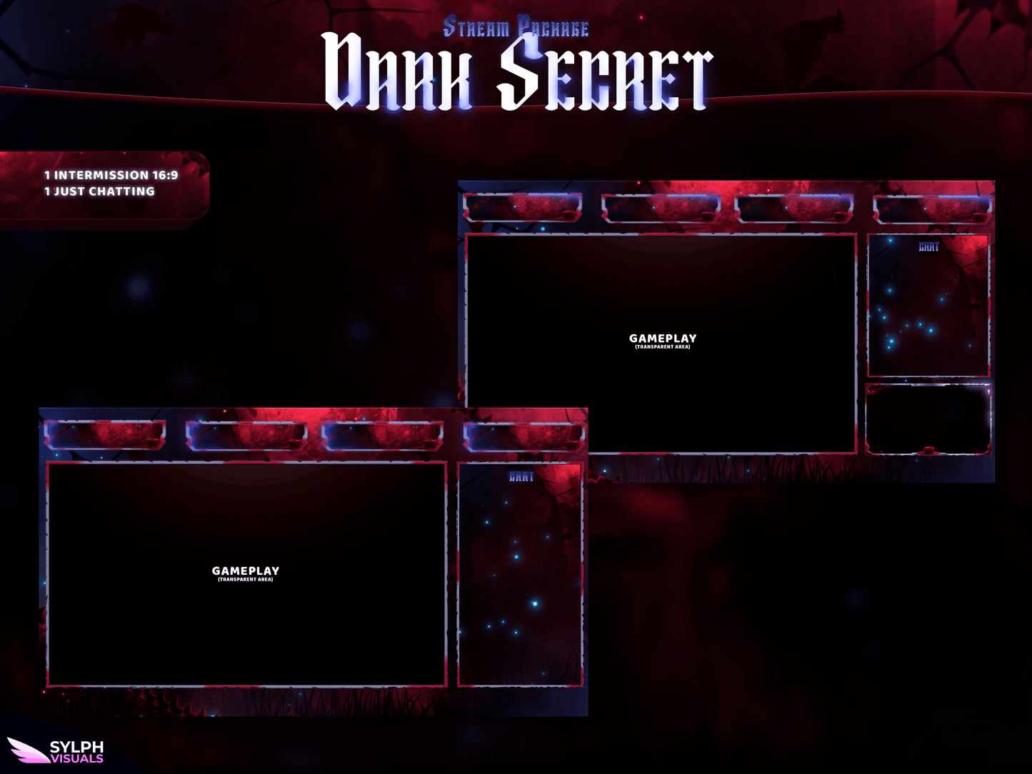 Dark Secret Animated Intermission Screens for Twitch