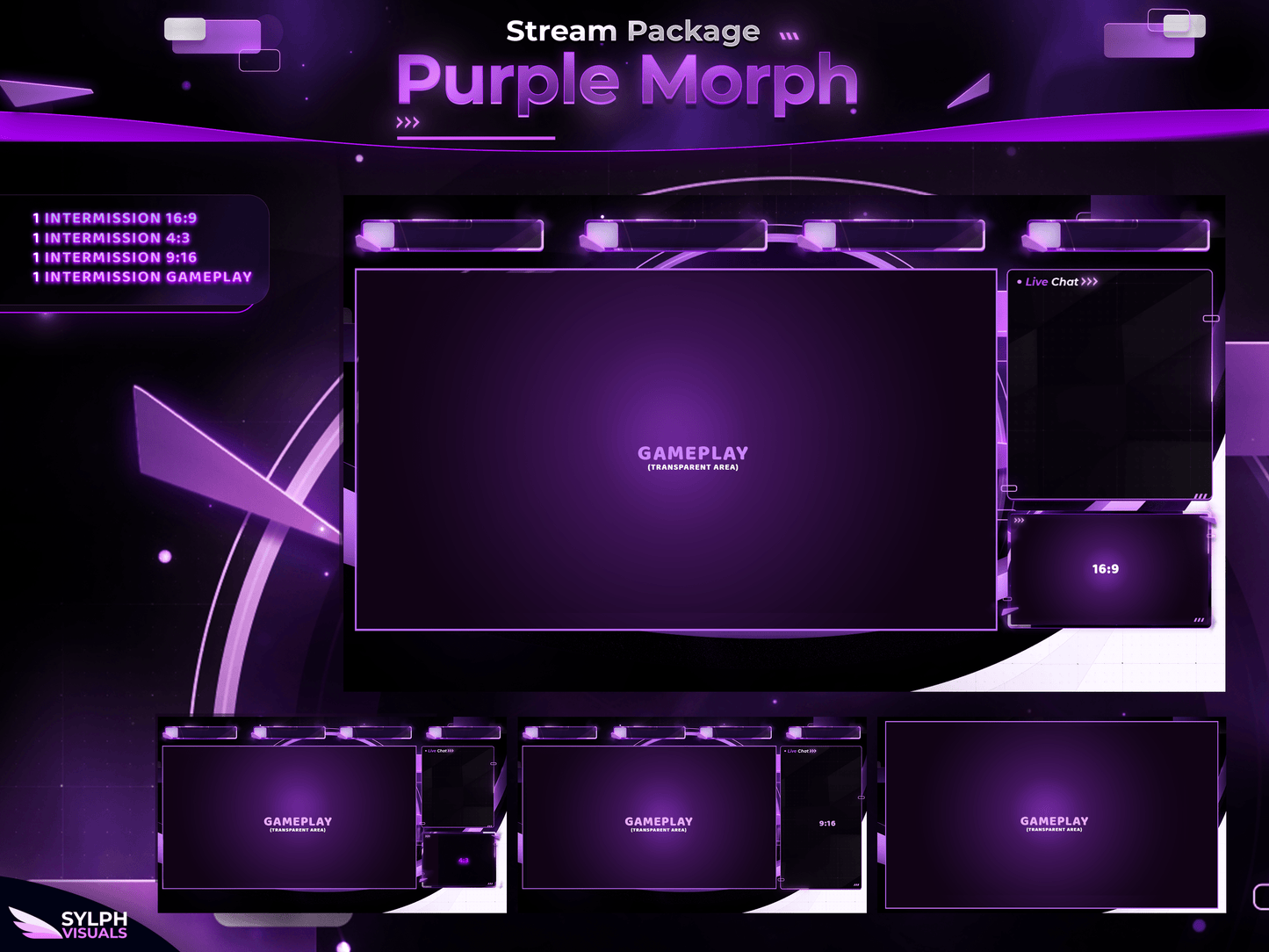 Purple Morph Stream Overlay Package