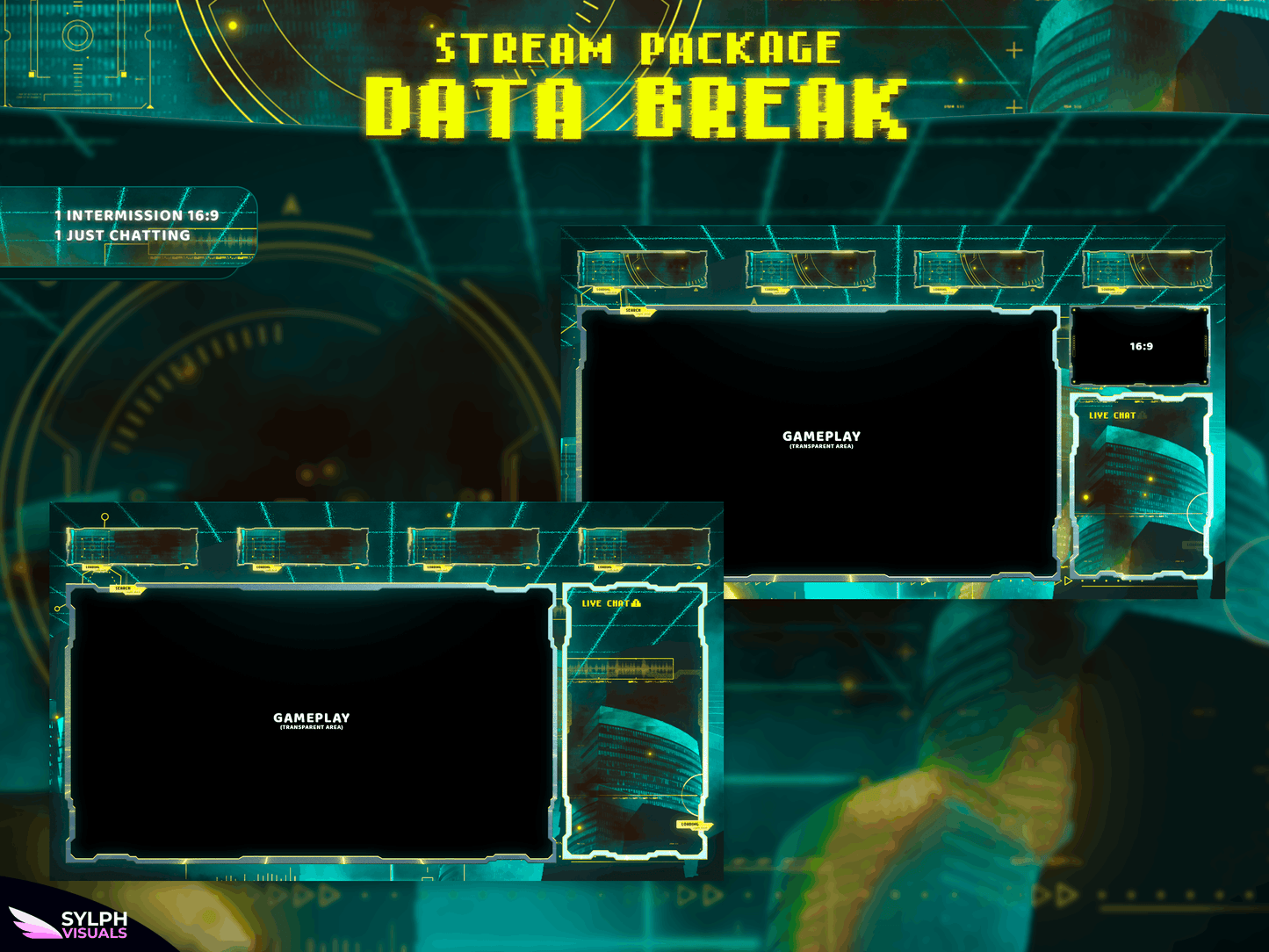 Data Break Animated Intermission Screens for Twitch