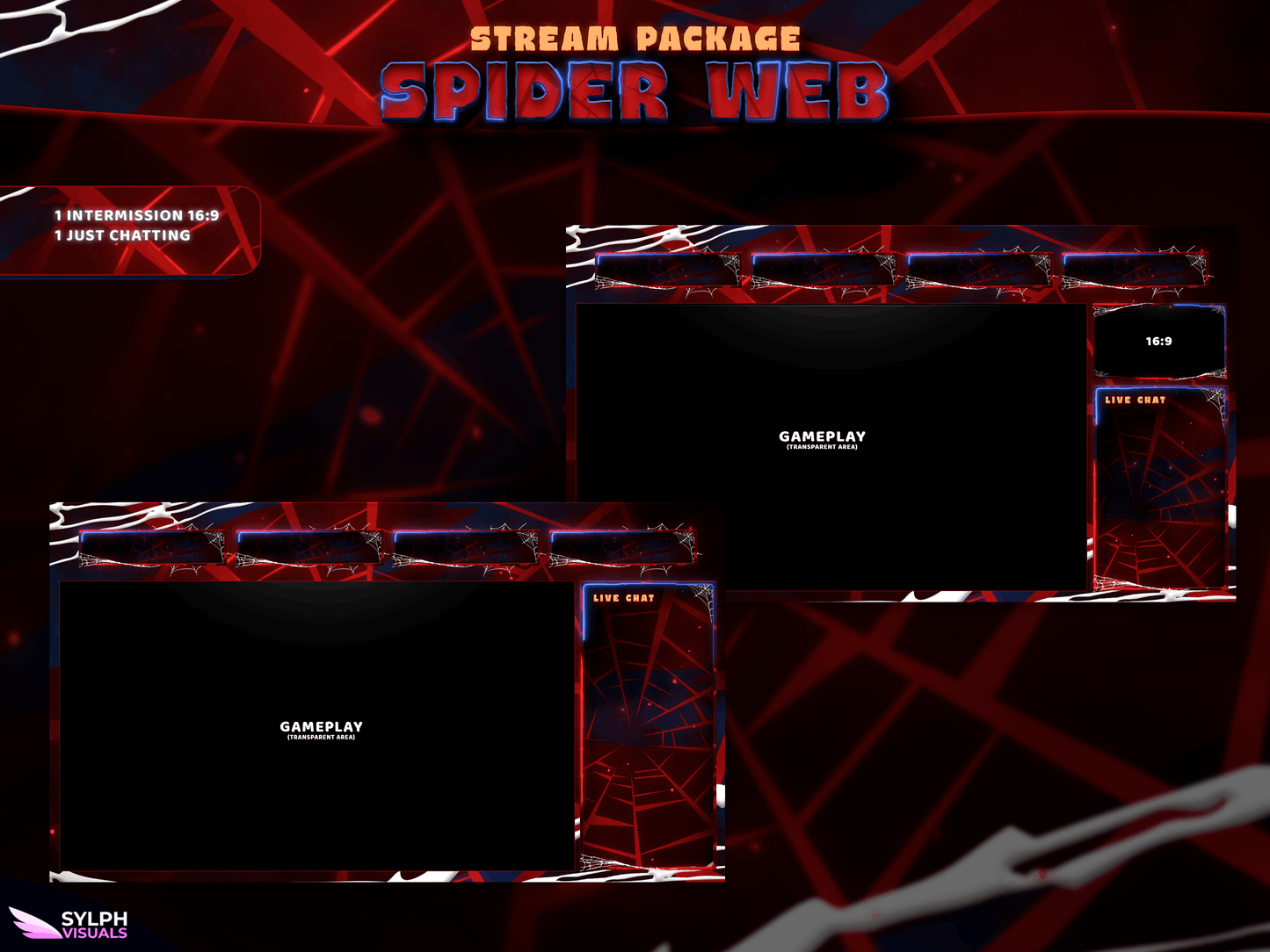Spider Web Animated Intermission Screens for Twitch