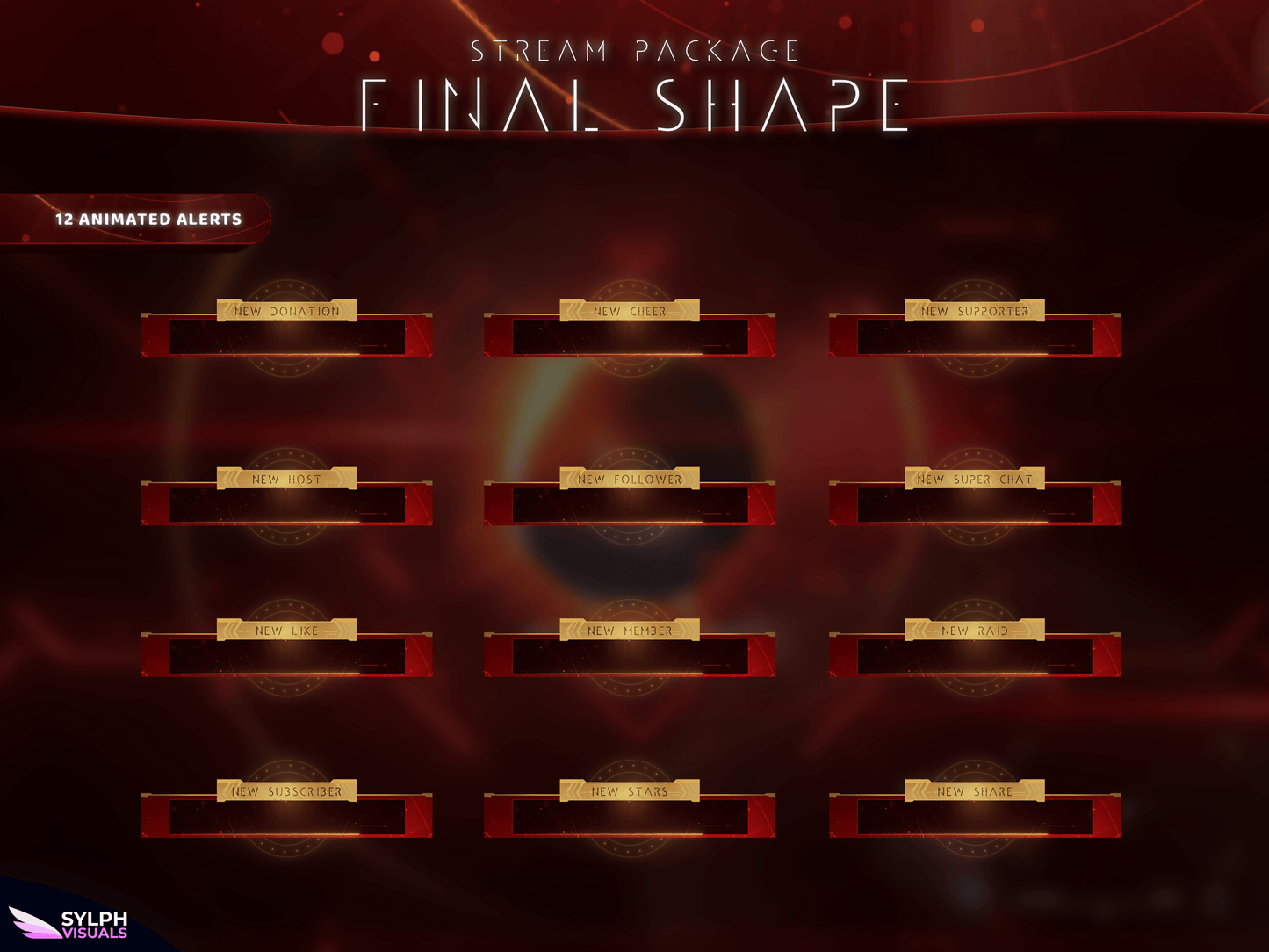 Final Shape Animated Alerts for Twitch, Facebook, Youtube, Kick and Trovo
