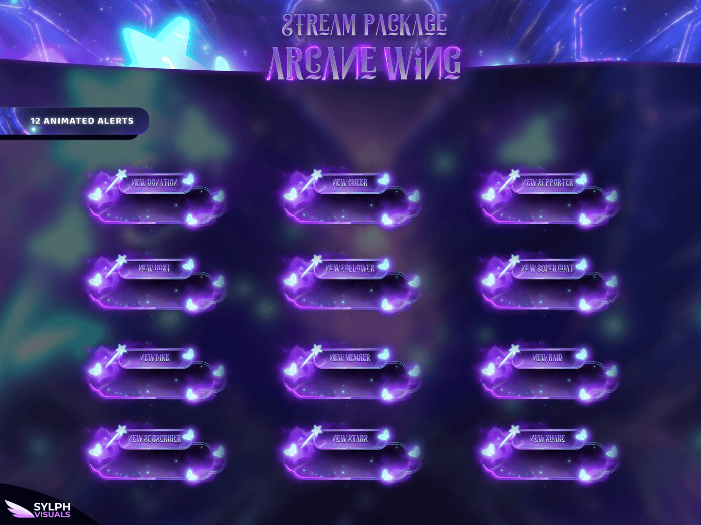 Arcane Wing Animated Alerts for Twitch, Facebook, Youtube, Kick and Trovo