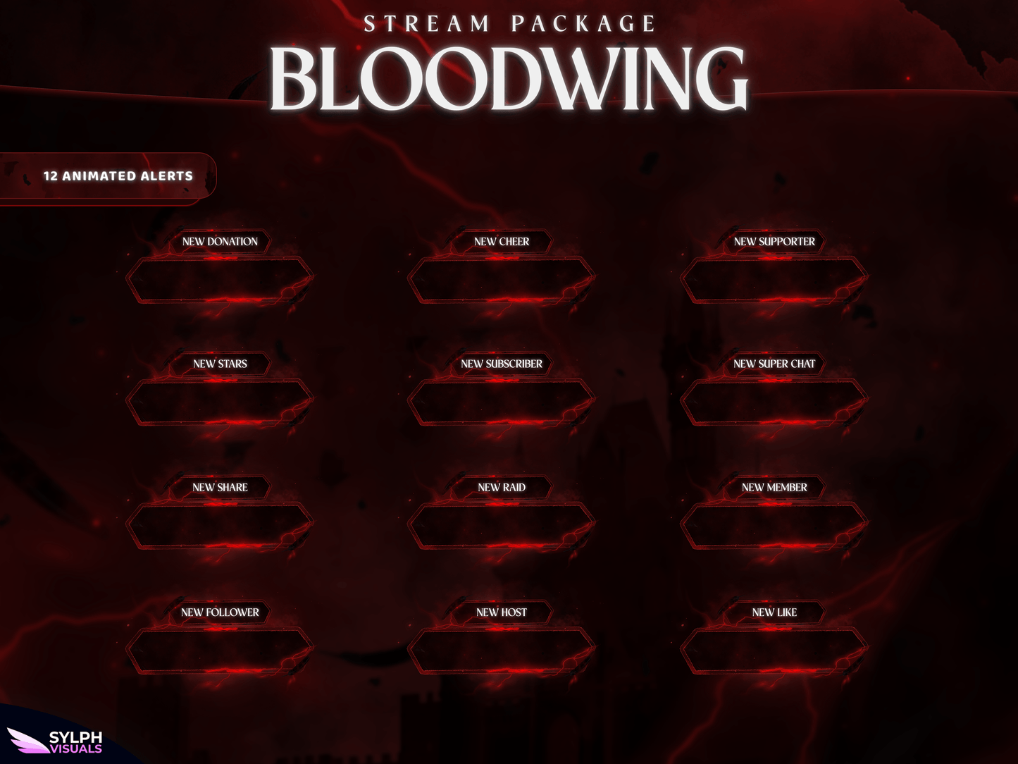 Bloodwing Panels and icons for Twitch and Kick