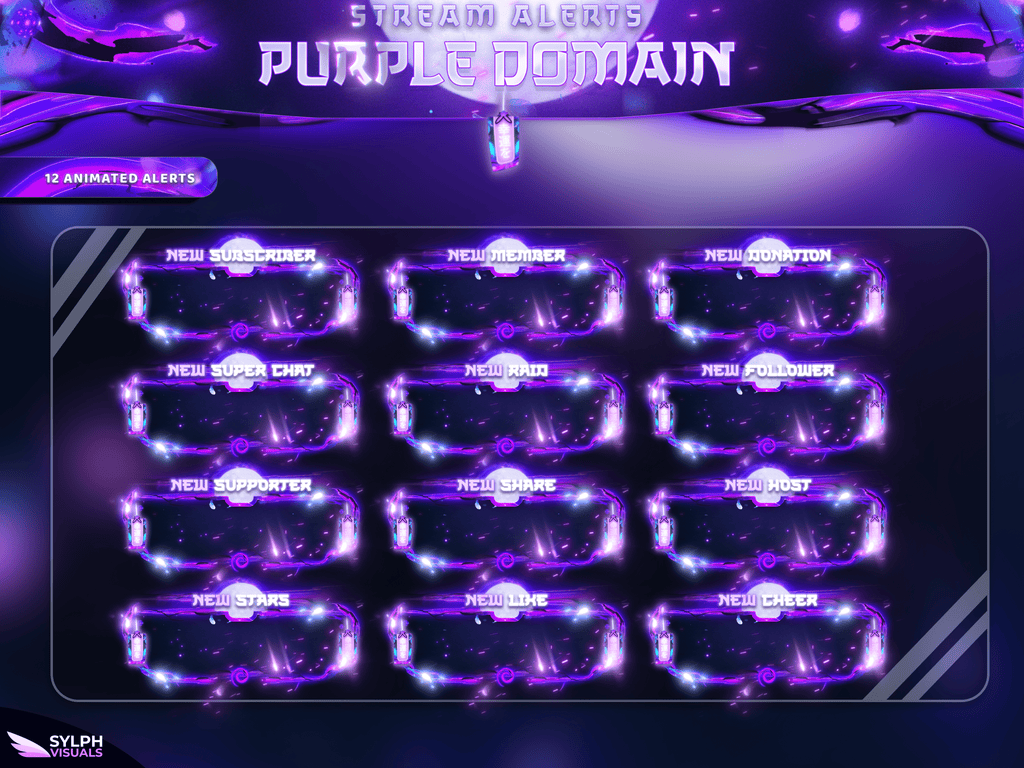 Purple Domain Stream Overlay - SylphVisuals