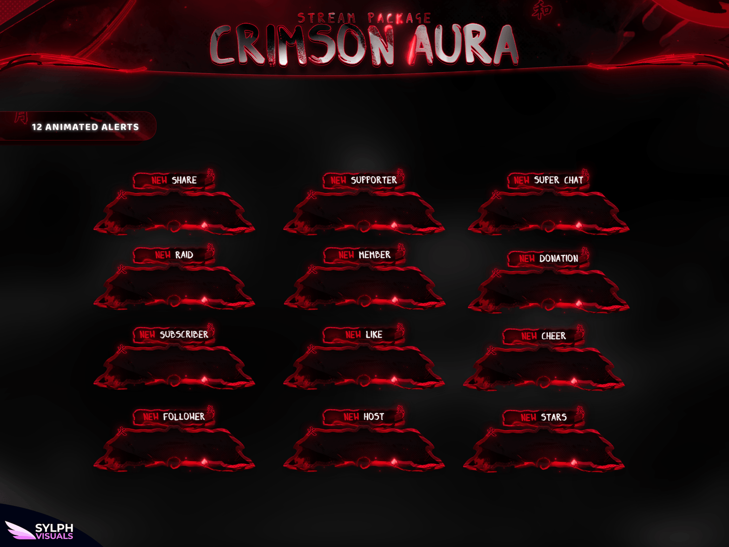 Crimson Aura Stream Overlay Package
