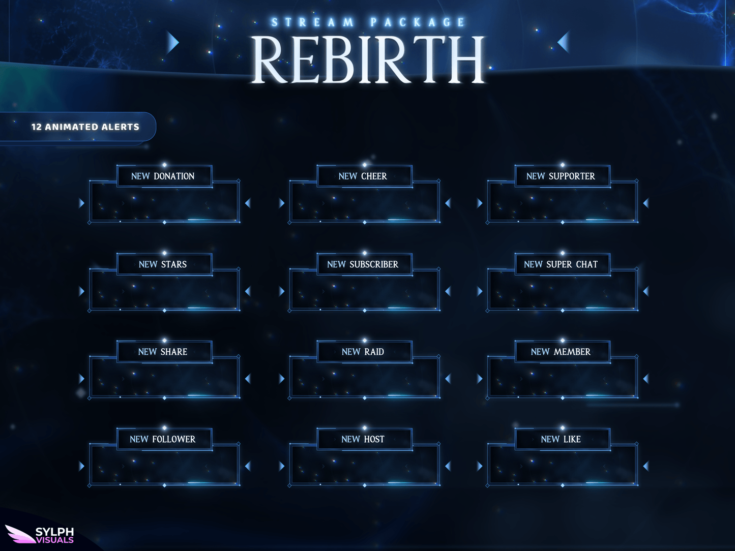 Rebirth Animated Alerts for Twitch, Facebook, Youtube, Kick and Trovo