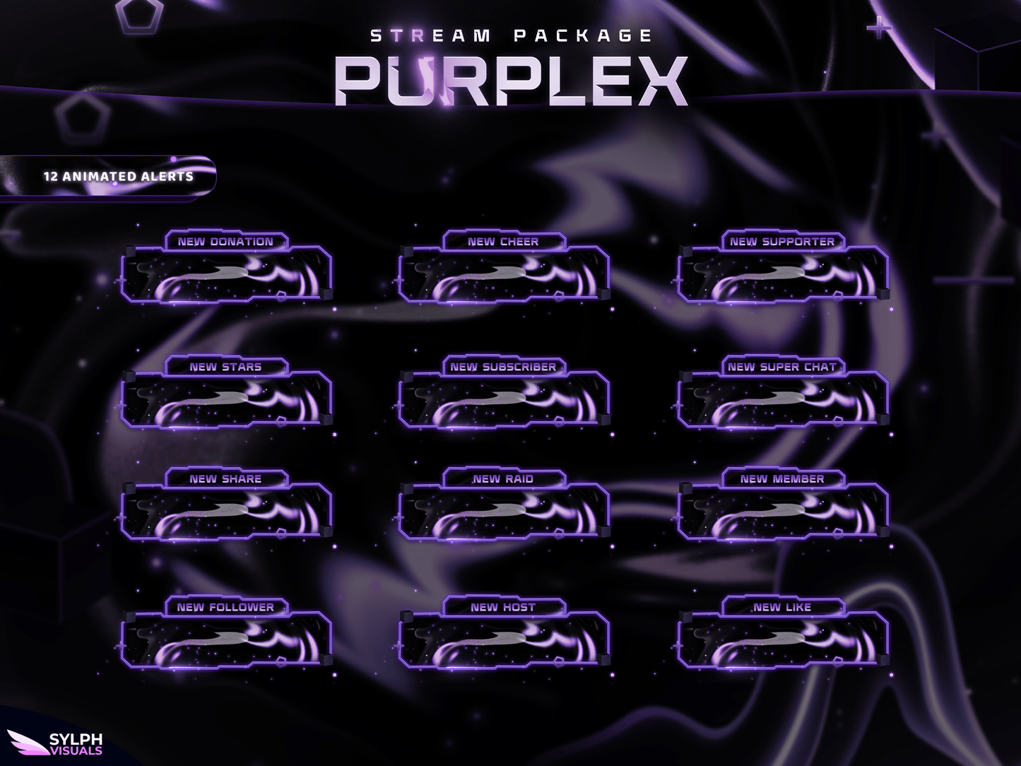Purplex Animated Alerts for Twitch, Facebook, Youtube, Kick and Trovo