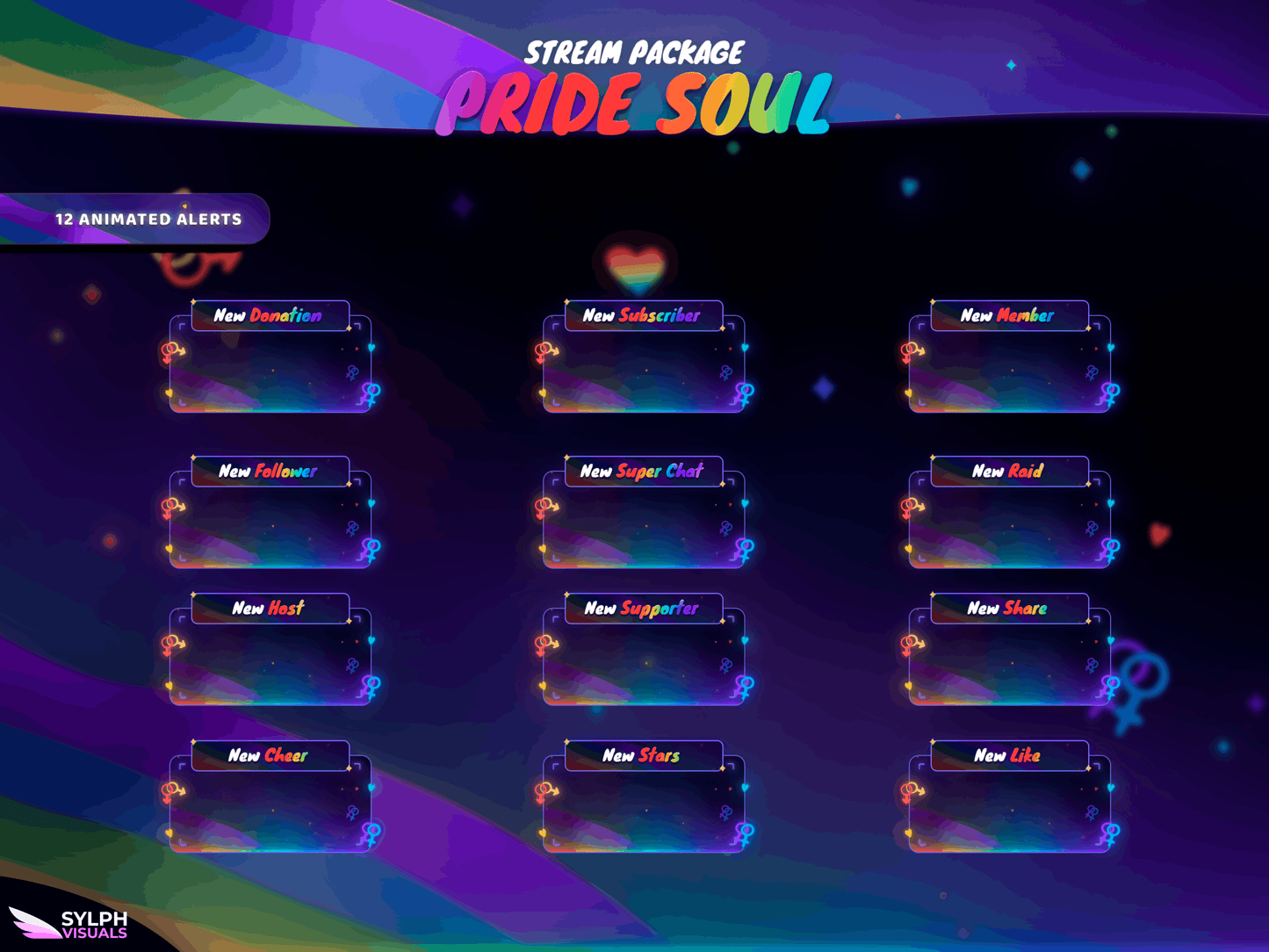 Pride Soul Animated Alerts for Twitch, Facebook, Youtube, Kick and Trovo