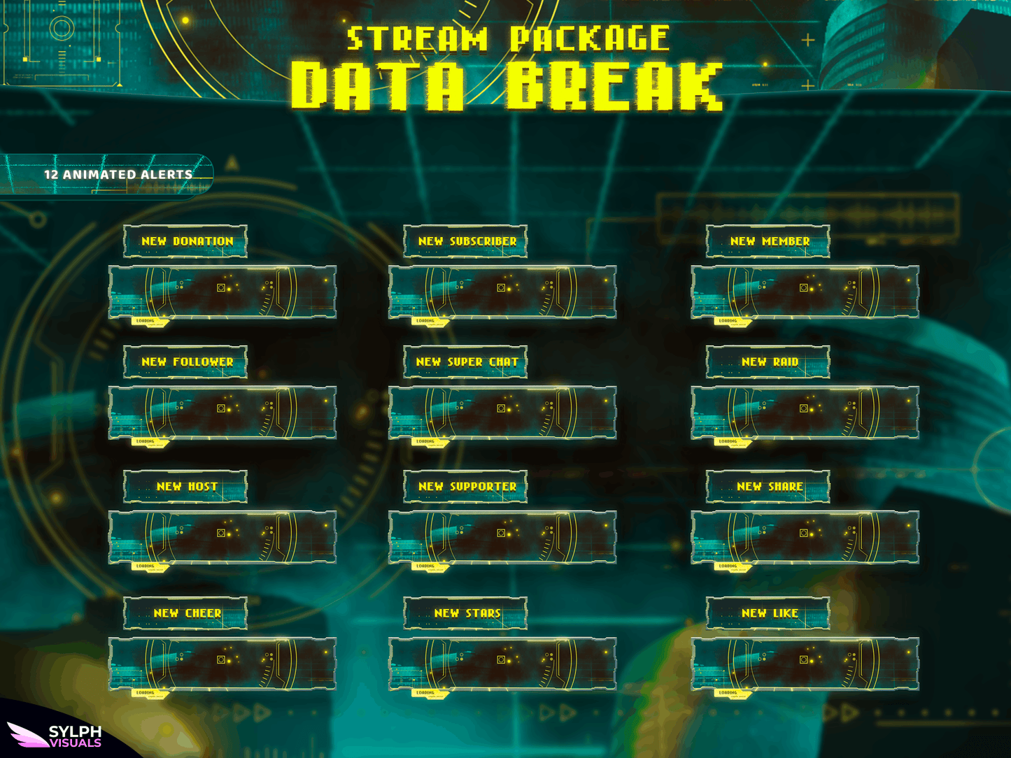 Data Break Animated Alerts for Twitch, Facebook, Youtube, Kick and Trovo