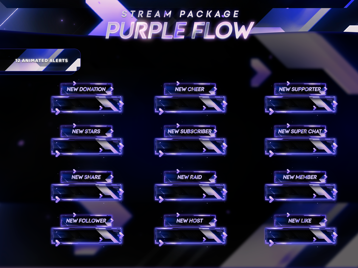 Side Stream Purple Color Purple Flow Stream Overlay Package - SylphVisuals