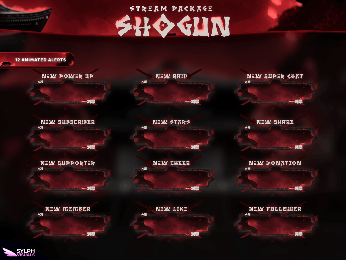 Shogun Animated Alerts for Twitch, Facebook, Youtube, Kick and Trovo