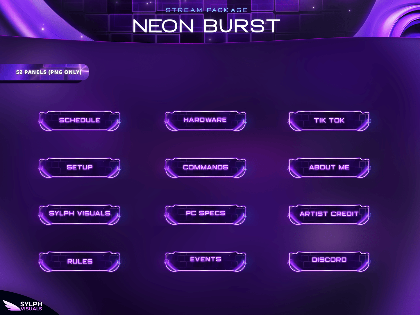 Neon Burst Stream Overlay Package