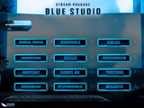 Blue Studio Panels and icons for Twitch and Kick