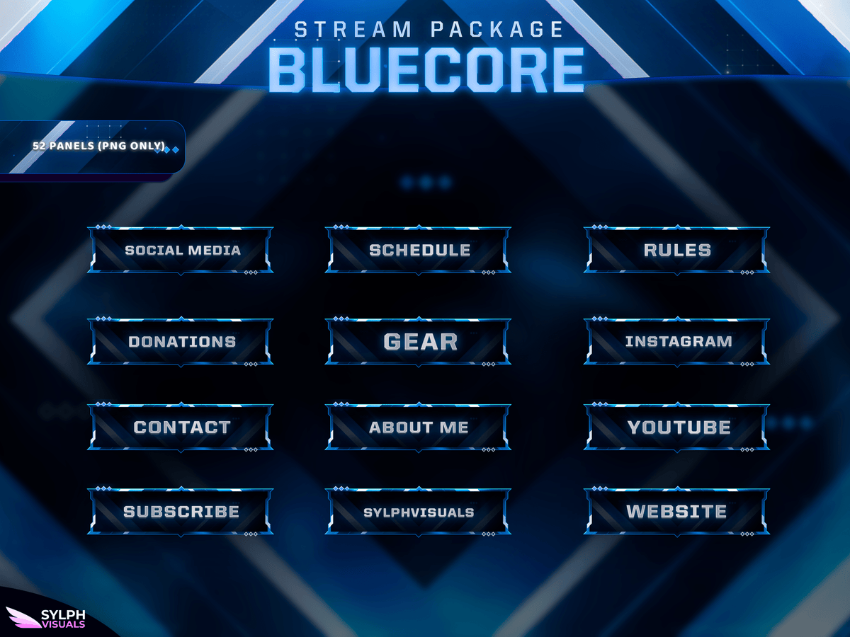 Bluecore Craft Bluecore Stream Overlay Package - SylphVisuals