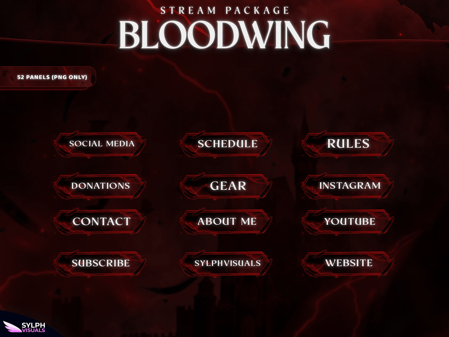 Bloodwing Animated Alerts for Twitch, Facebook, Youtube, Kick and Trovo