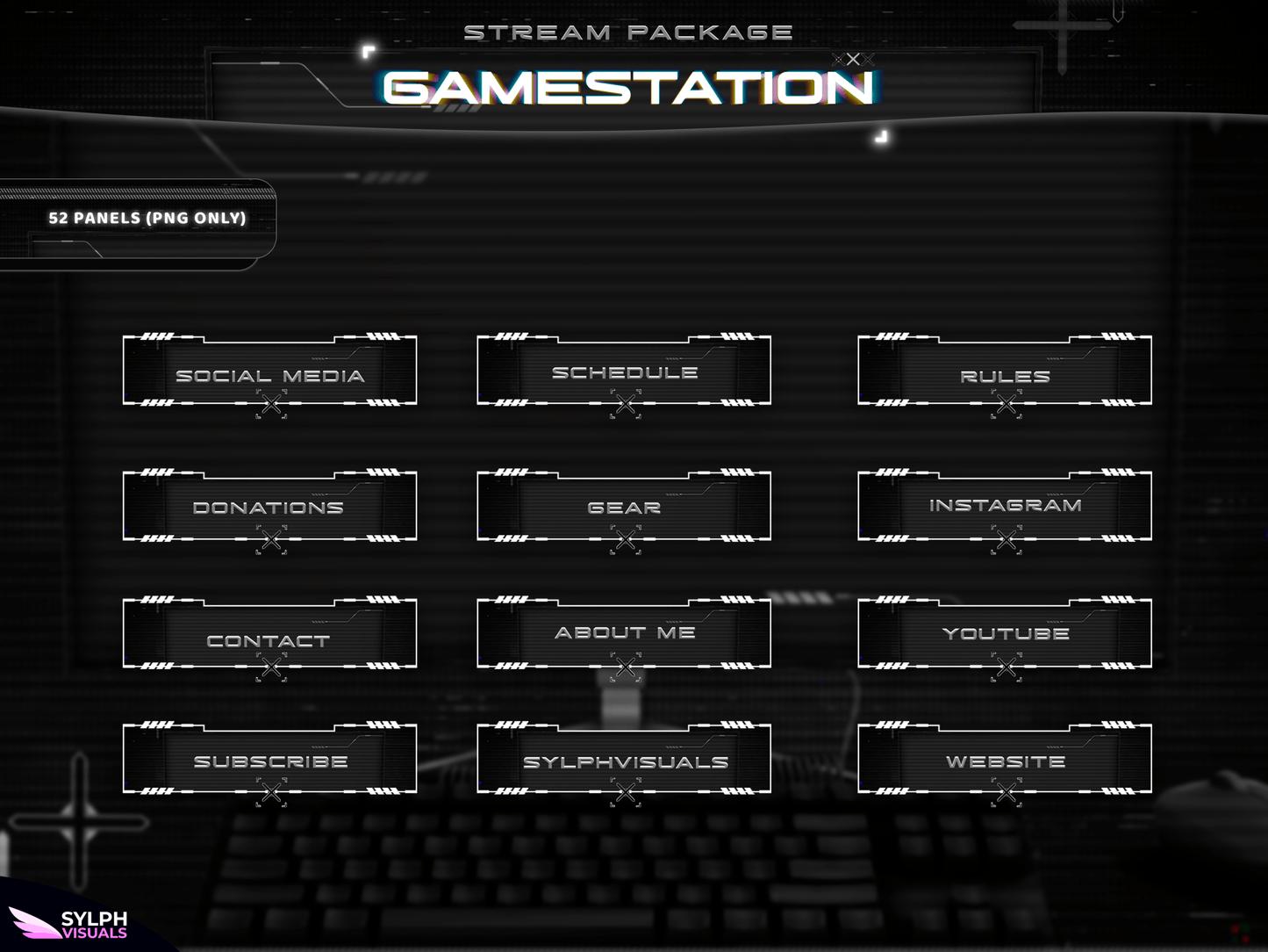 Gamestation Panels and icons for Twitch and Kick