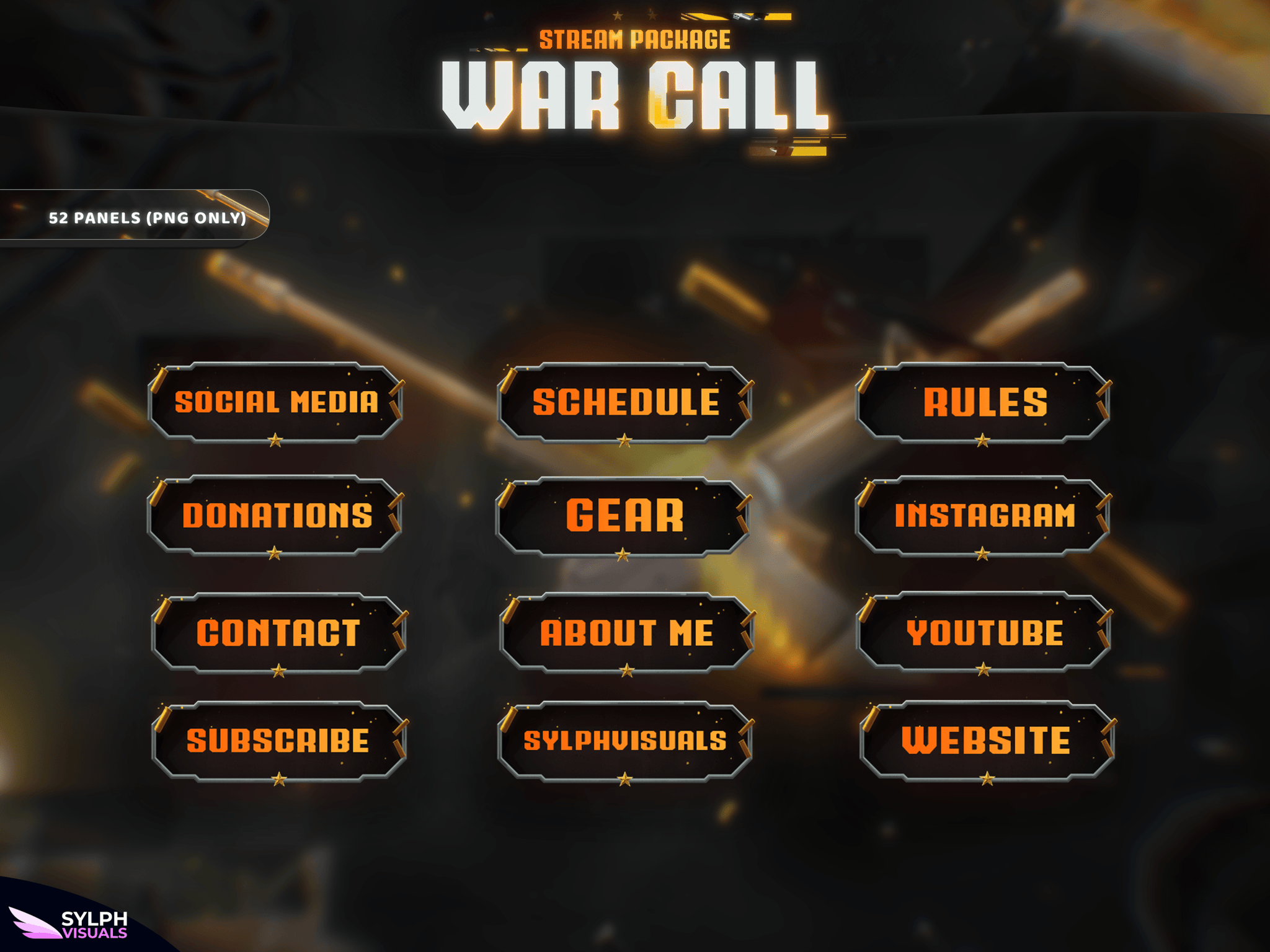 Mod Call Panel War Call Stream Overlay Package - SylphVisuals