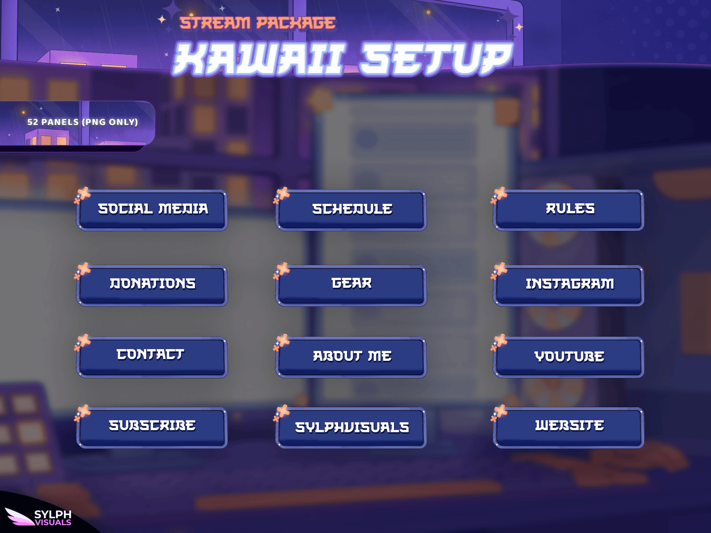 Kawaii Setup Animated Alerts for Twitch, Facebook, Youtube, Kick and Trovo
