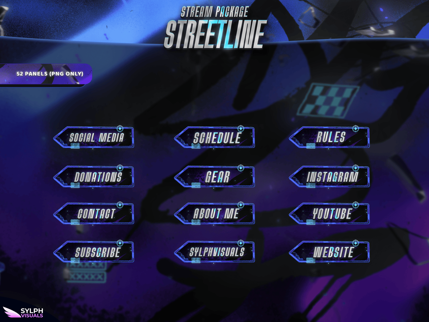Streetline Panels and icons for Twitch and Kick