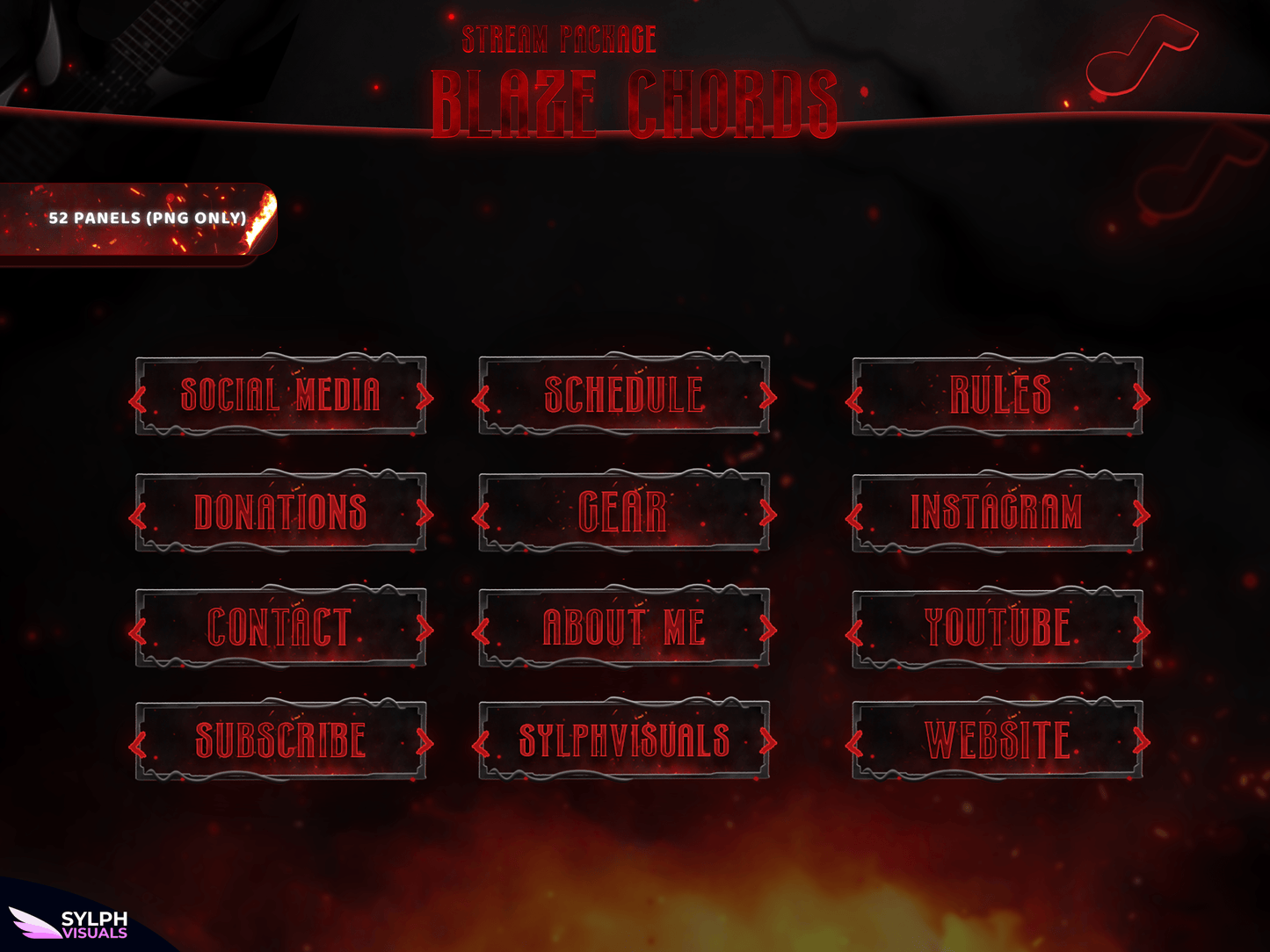 Blaze Chords Panels and icons for Twitch and Kick