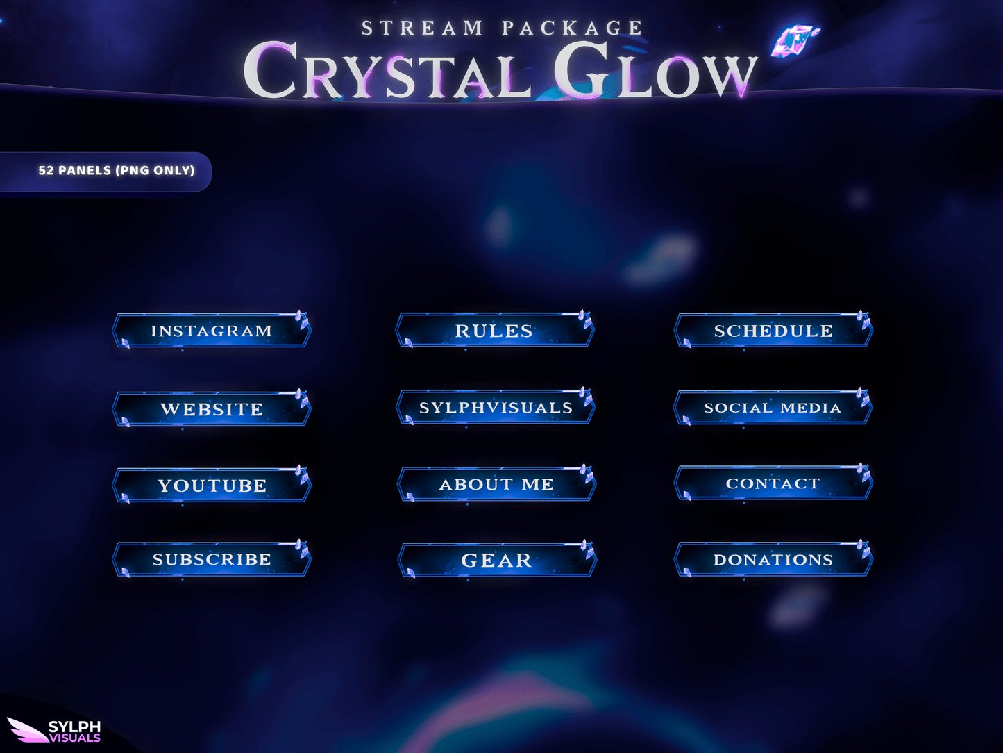 Crystal Glow Stream Overlay Package