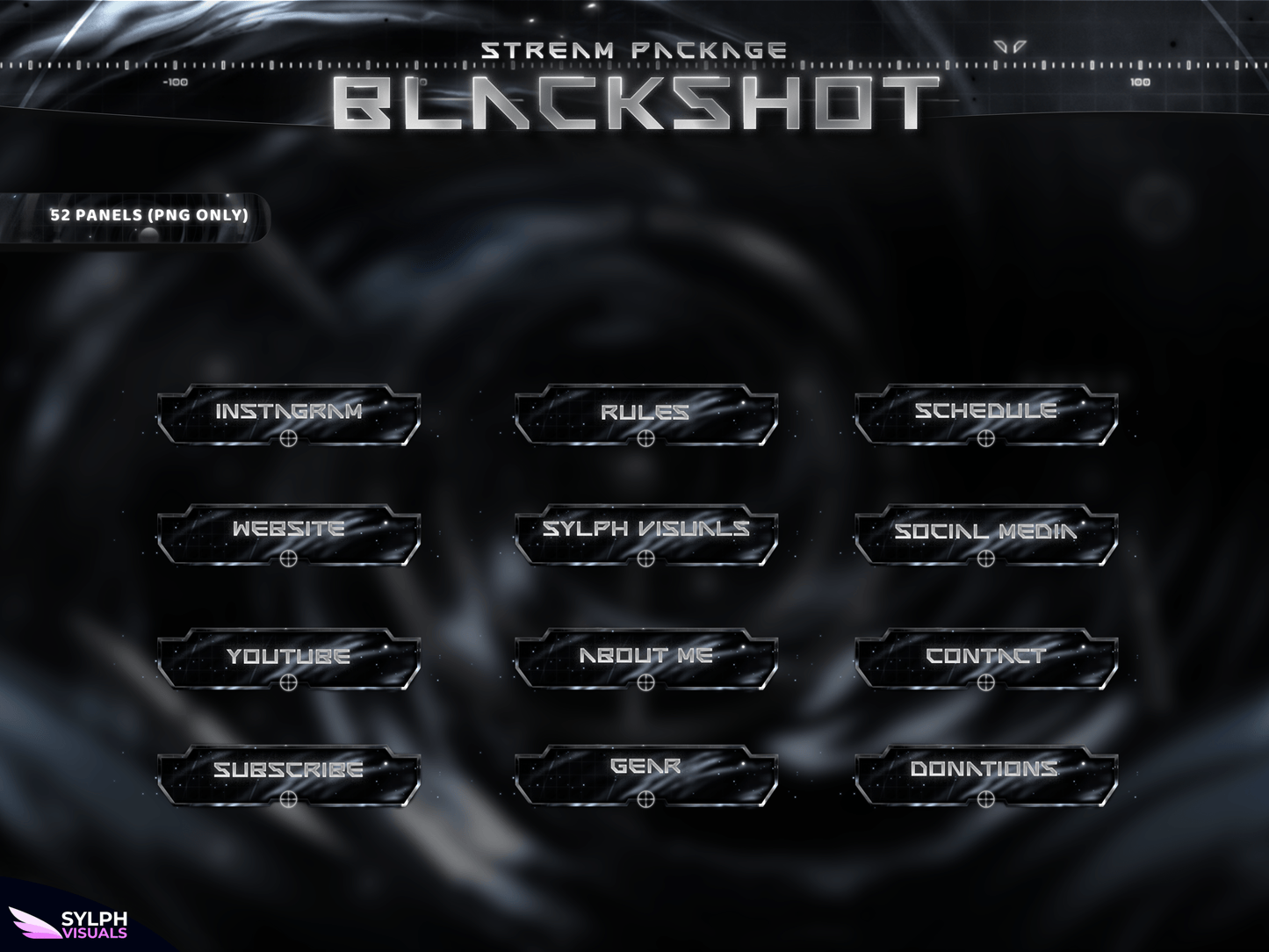 Blackshot Panels and icons for Twitch and Kick