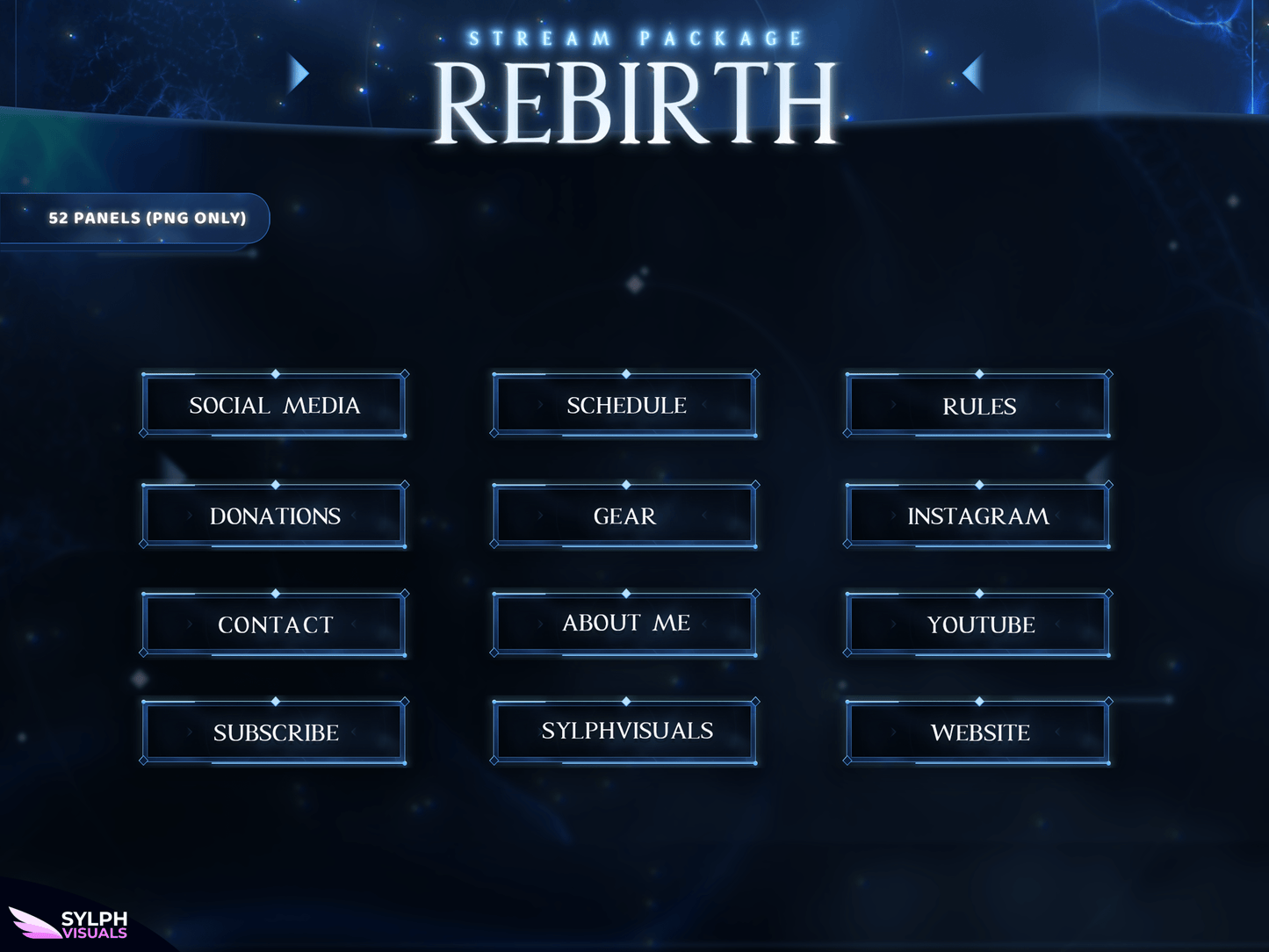 Rebirth Stream Overlay Package - SylphVisuals