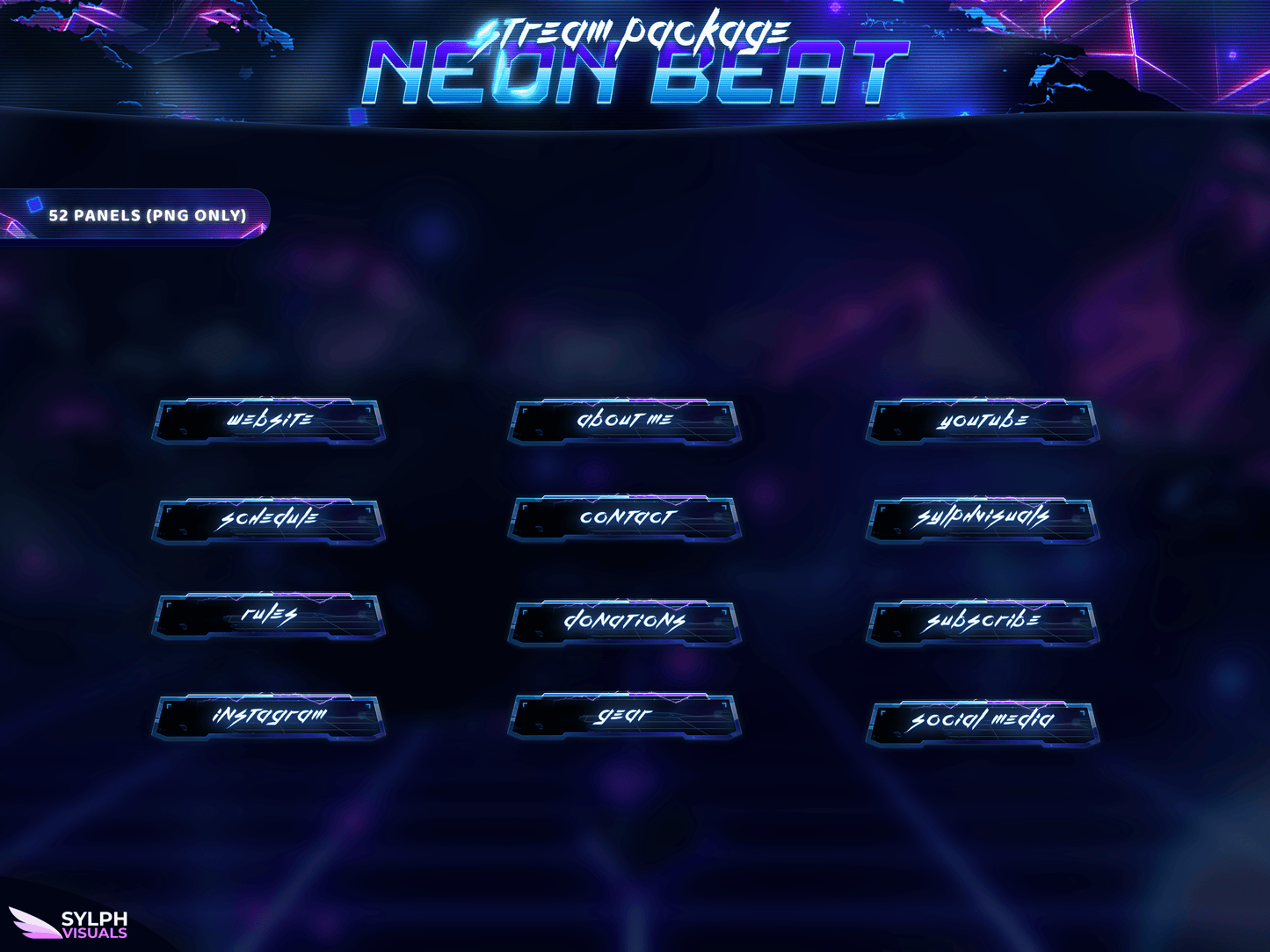 Neon Beat Stream Overlay Package