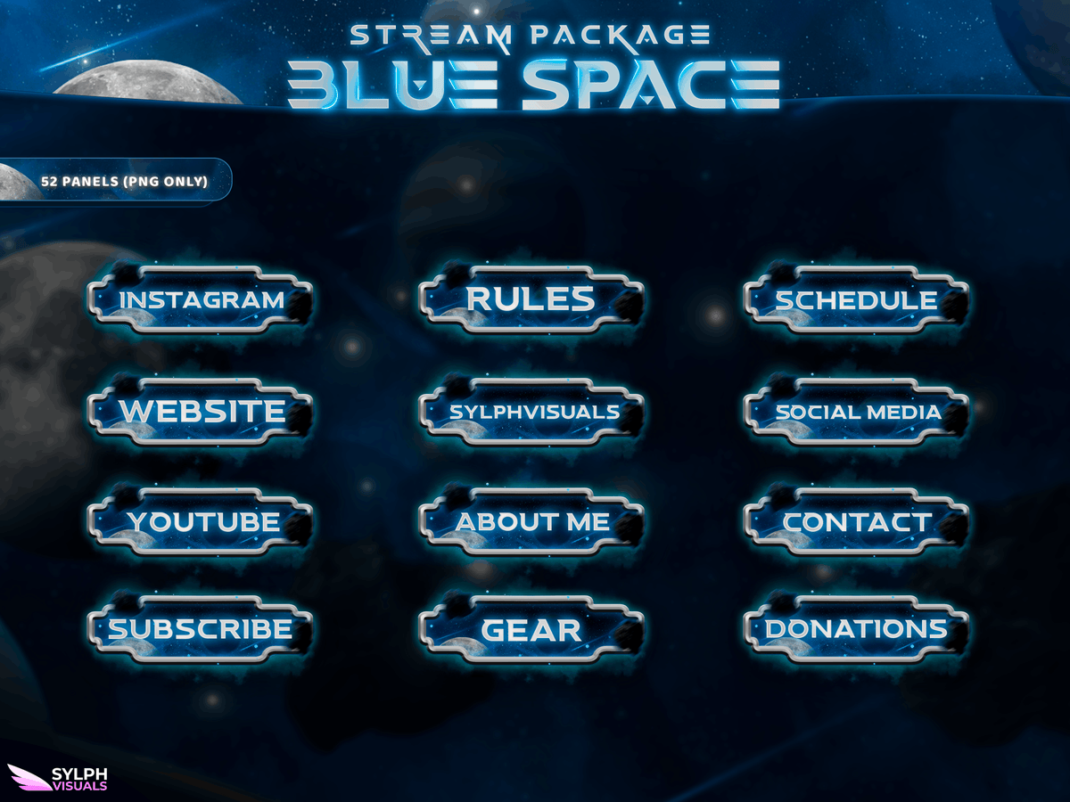 Blue Space Vertical Overlays / TitkTok Friendly