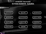 Streamer Dark Panels and icons for Twitch and Kick