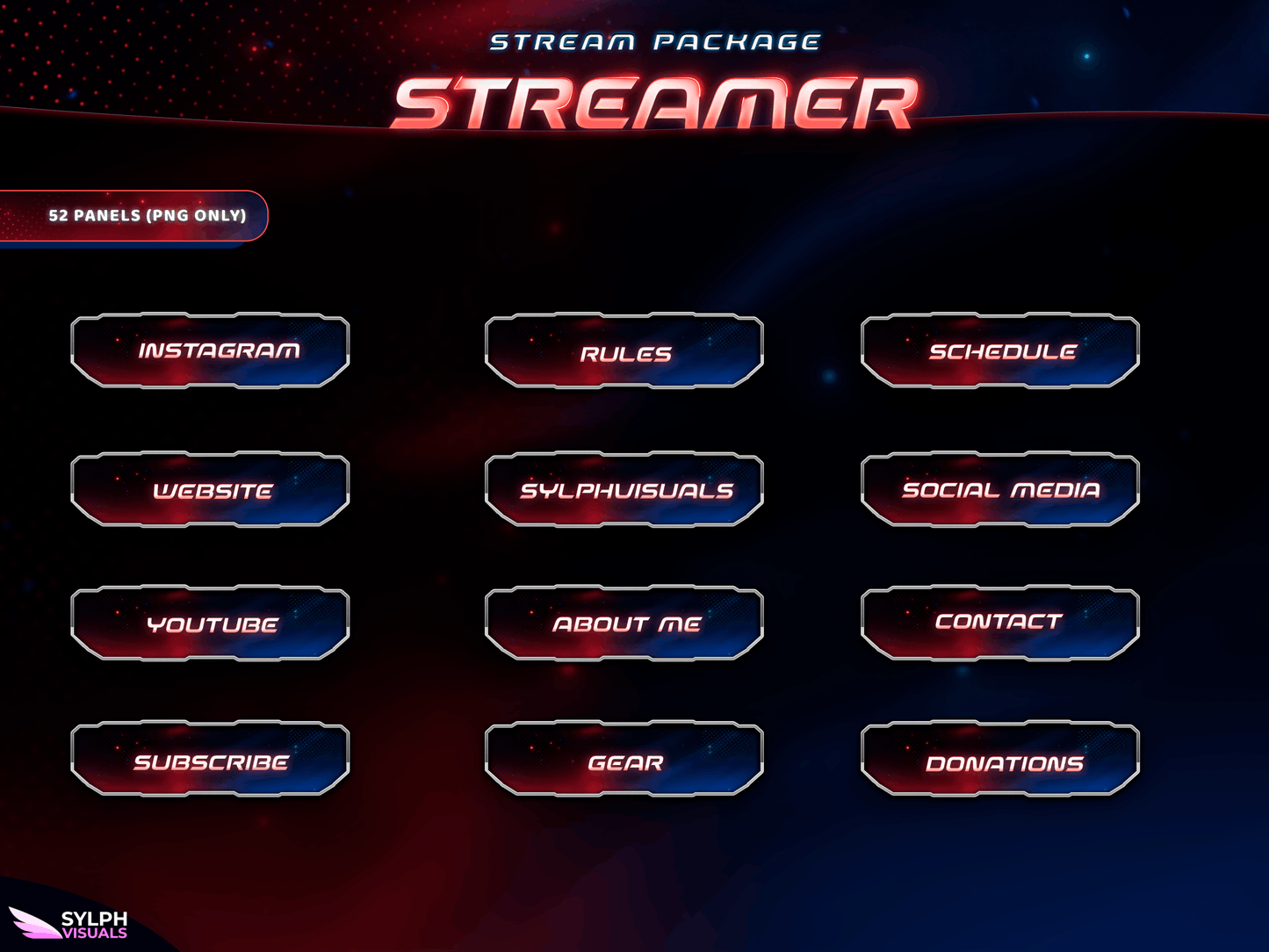 Streamer Panels and icons for Twitch and Kick