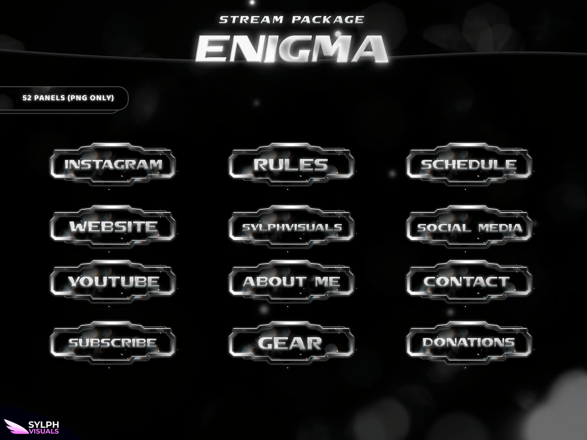 Enigma Panels and icons for Twitch and Kick