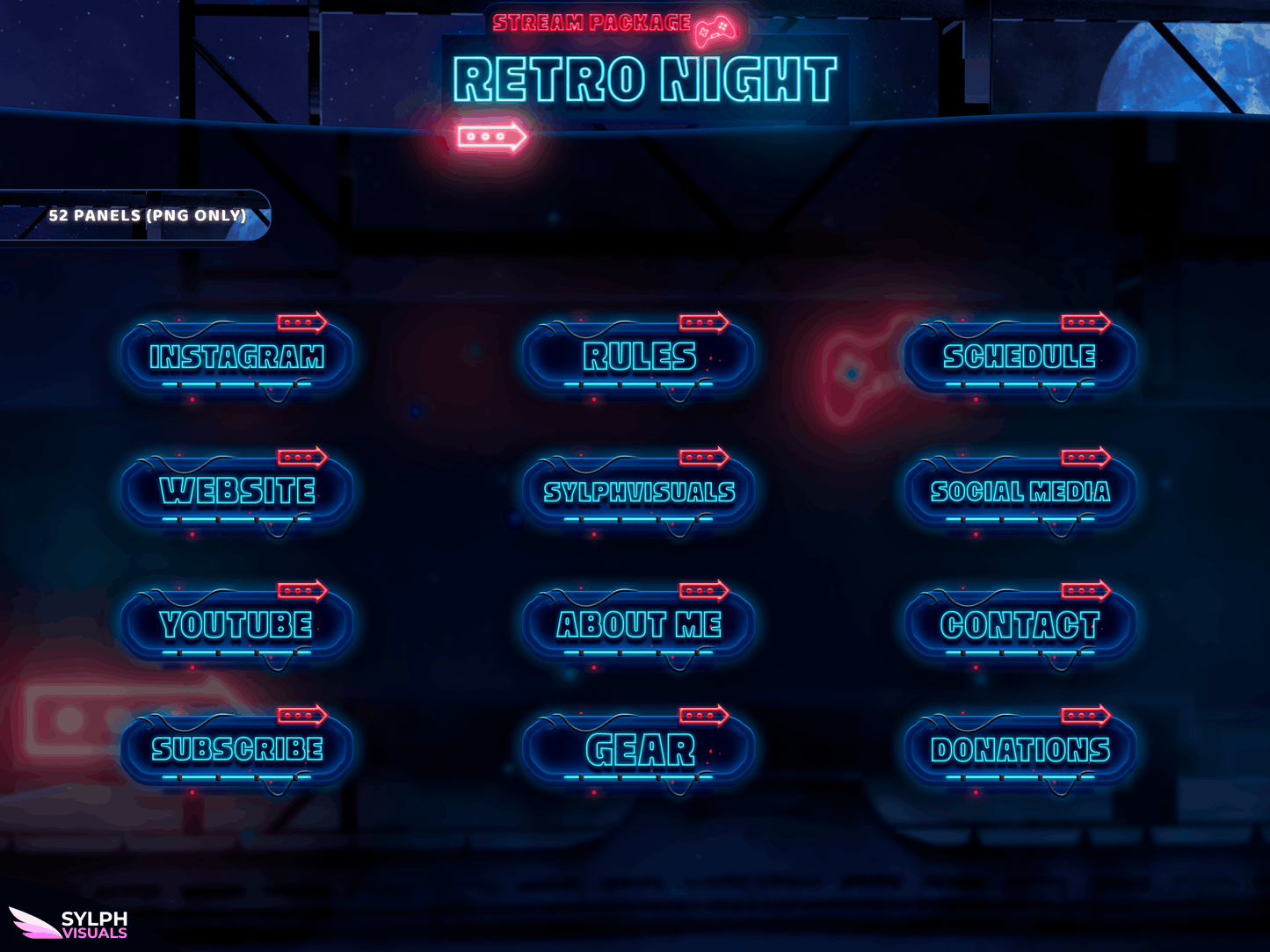 Retro Night Vertical Overlays / TitkTok Friendly