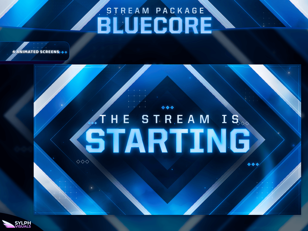 Bluecore Grid Bluecore Stream Overlay Package - SylphVisuals