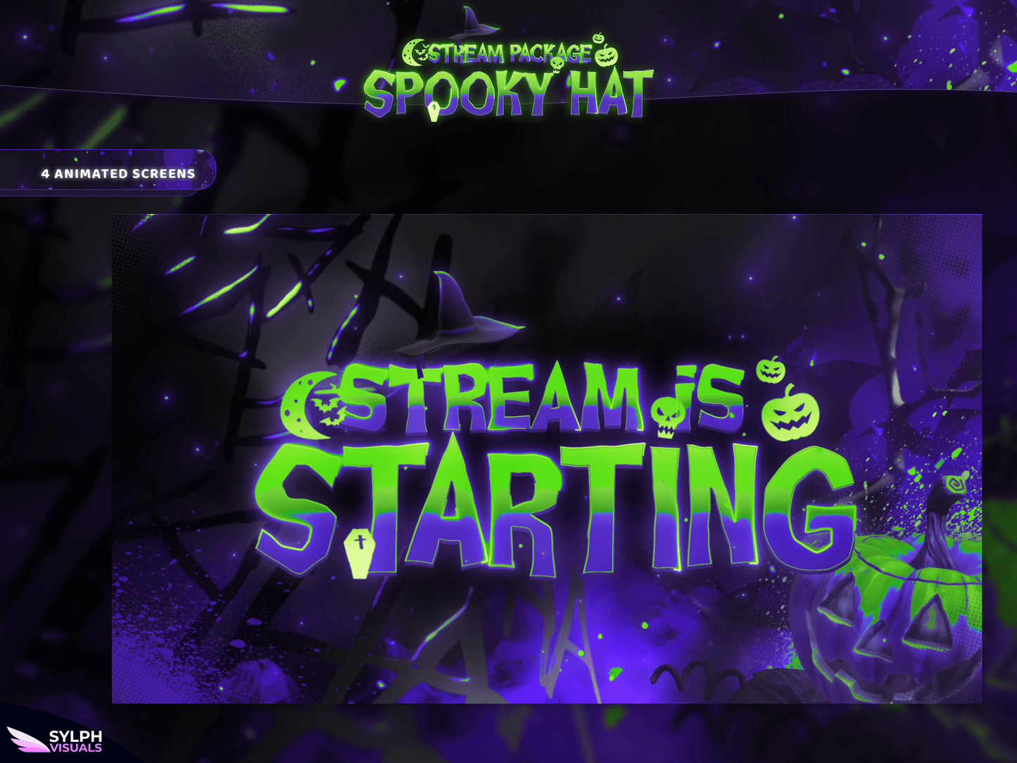 Spooky Hat Animated Twitch Screens